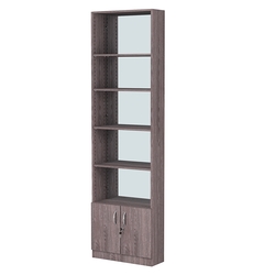 Стеллаж из ДСП с 4-мя полками 200x600 мм серии LEVEL-4 №3-2 (З/C - ЗЕРКАЛО), Ясень Анкор темный