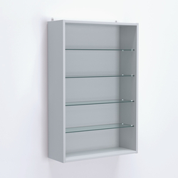 Витрина настенная №202-1Г открытая с четырьмя полками, Серый