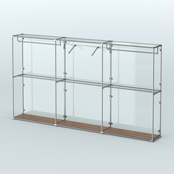 Торговая система ХРОМ (задняя стенка - стекло) 3600 мм с поручнями №8, Орех