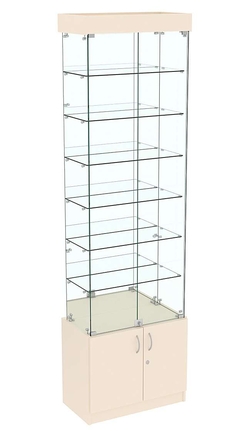 Узкая витрина с дверками ИСТРА №32-600, Крем Вайс