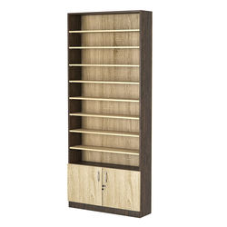 Стеллаж из ДСП с 8-ю полками 250x900 мм серии LEVEL-8 №11 (З/C - ДВП), Дуб Венге + Дуб Сонома