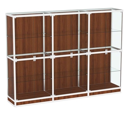 Витрина из профиля №4 (3-ех метровая) (задняя стенка - ДВП), Орех