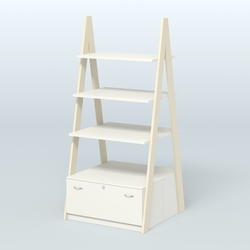 Торговая двусторонняя стойка ЛОФТ №4-950 с двумя тумбами Т-16, Крем Вайс + Белый