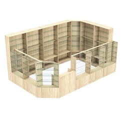 Торговый угловой островок ГРАЦИЯ №10 (открытый) (11.54 кв.м), Дуб сонома