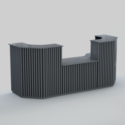 Ресепшен со столом выдачи серии ВЕРТИКАЛЬ №7, Темно-Серый