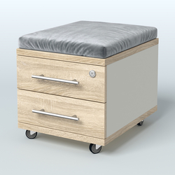 Тумба Лиани 2 ящика с подушкой, Белый + Дуб Сонома