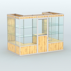 Павильон из профиля пристенный №2б (4,05 кв. м), Дуб Золотистый