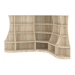 Угловой низкий стеллаж ГАРАНТ №2-О с ограничителями, Дуб Сонома