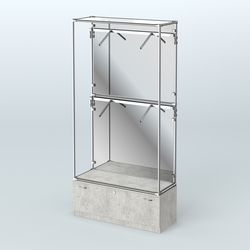 Торговая система ХРОМ (задняя стенка - зеркало) 1200 мм №3-1 с тумбой Т-11 и поручнями, Метрополитан Грей