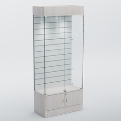 Витрина СЕТЬ №2 с экономпанелью, Ясень Анкор светлый