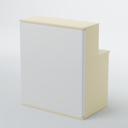 Ресепшен БАРОН №1 (ровная поверхность), Крем вайс + Экокожа белая