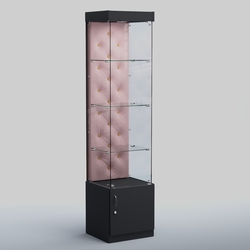 Высокая стеклянная витрина КАПИТОНЕ №2, Антрацит+14 Fla