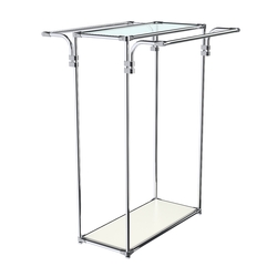 Хромированный стенд-вешало TD-11 №1-1 с полкой стекло 6мм, Белый