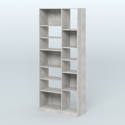 Стеллаж из ДСП серии ЛОФТ №9-2 с полками ДСП, Метрополитан Грей