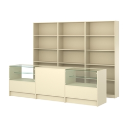 Комплект стеллажей ЭК-01 и прилавков ЭК-3, Крем Вайс