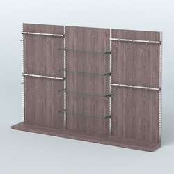 Система ЭЛЕГАНТ №4 пристенная с ДСП (3600 мм), Ясень Анкор темный