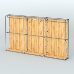 Торговая система ХРОМ (задняя стенка - ДСП) 3600 мм с поручнями №8, Дуб Золотистый