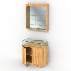 Комбинированный прилавок-витрина с верхней подсветкой КПВ-14-04, Дуб Золотистый