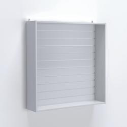 Витрина настенная №204-1В открытая с экономпанелью, Серый