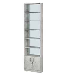 Стеллаж из ДСП с 5-ю полками 150x600 мм серии LEVEL-5 №2-2 (З/C - ЗЕРКАЛО), Метрополитан Грей