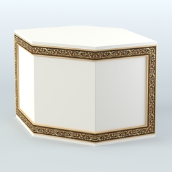 Стол-ресепшен шестигранный серии БАРОККО №3, Белый