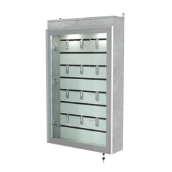 Витрина настенная №2-2Б с эконом панелью и верхней подсветкой серии Collecto, Метрополитан Грей