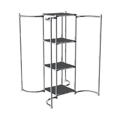 Хромированное вешало ВОЛНА №4-3 с полками ДСП 16мм, Антрацит