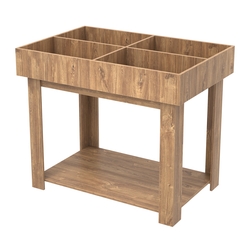 Корзина для распродаж из ДСП на 4 ячейки, Дуб Канзас коричневый