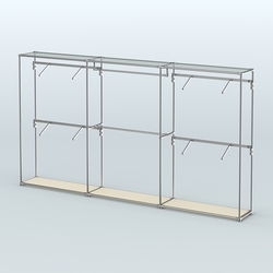 Торговая система ХРОМ без ДСП 3600 мм с поручнями №2, Крем Вайс