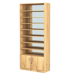 Стеллаж из ДСП с 7-ю полками 400x900 мм серии LEVEL-7 №14-2 (З/C - ЗЕРКАЛО), Дуб Золотистый