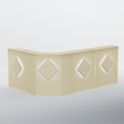 Ресепшен угловой большой РОМБ №4, Крем Вайс