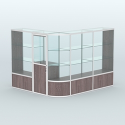 Павильон из профиля угловой №2б (5,5 кв.м), Ясень Анкор темный