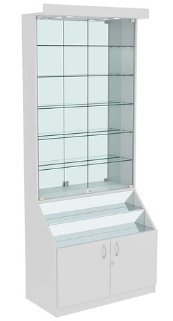 Витрина серии Эталон №1-3 (задняя стенка зеркало), Серый