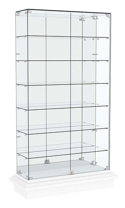 Витрина с зеркальной задней стенкой ЗИККУРАТ №11, Белый