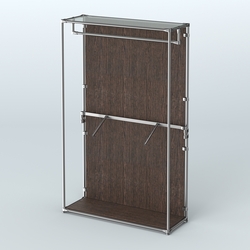 Торговая система ХРОМ (задняя стенка - ДСП) 1200 мм с поручнями №2, Дуб Венге