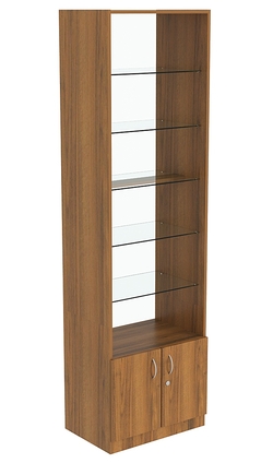 Витрина СЭСП-О №2-400 (З/C - Стекло) со стеклянными полками, Орех