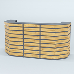 Ресепшен серии ПРАЙМ №6А со скошенными углами, Темно-серый и Дуб Золотистый