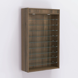 Витрина настенная №202-7Г открытая с фризом, Орех