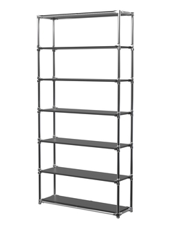 Пристенный торговый стеллаж  ЛАЙТ с пятью полками ДСП №2, Черный