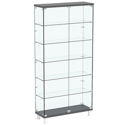 Витрина РОНДО №3-3 на ножках (задняя стенка стекло), Темно-Серый