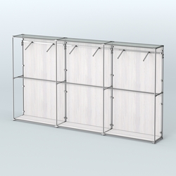 Торговая система ХРОМ (задняя стенка - ДСП) 3600 мм с поручнями №7, Ясень Анкор светлый