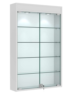 Витрина настенная №2-3А с четырьмя полками и подсветкой, Серый