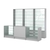 Комплект стеллажей со стеклянными полками U-6 №12-1 и прилавков ЭК-04 Серый