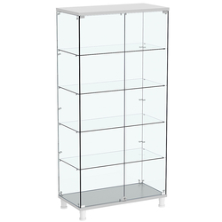 Витрина РОНДО №4-1 на ножках (задняя стенка стекло), Серый