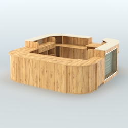 Островной павильон Чай и Кофе с собой №3, Дуб Золотистый и Крем Вайс