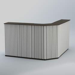 Ресепшен угловой большой серии ВЕРТИКАЛЬ №5, Черный + Белый