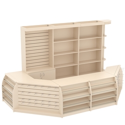 Комплект кассовой зоны со скошенным под кофемашину большой №3-1, Крем Вайс