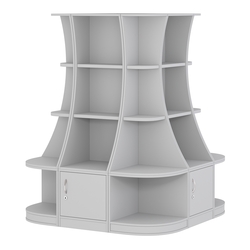 Островной низкий стеллаж ГАРАНТ №6, Серый