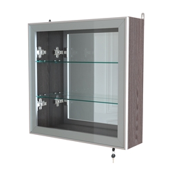 Витрина настенная №1-2А с зеркалом серии Collecto, Ясень Анкор темный