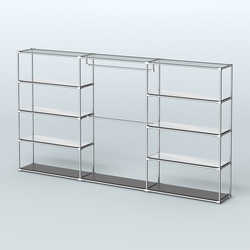 Торговая система ХРОМ без ДСП 3600 мм с зеркальными полками и поручнями №1, Черный